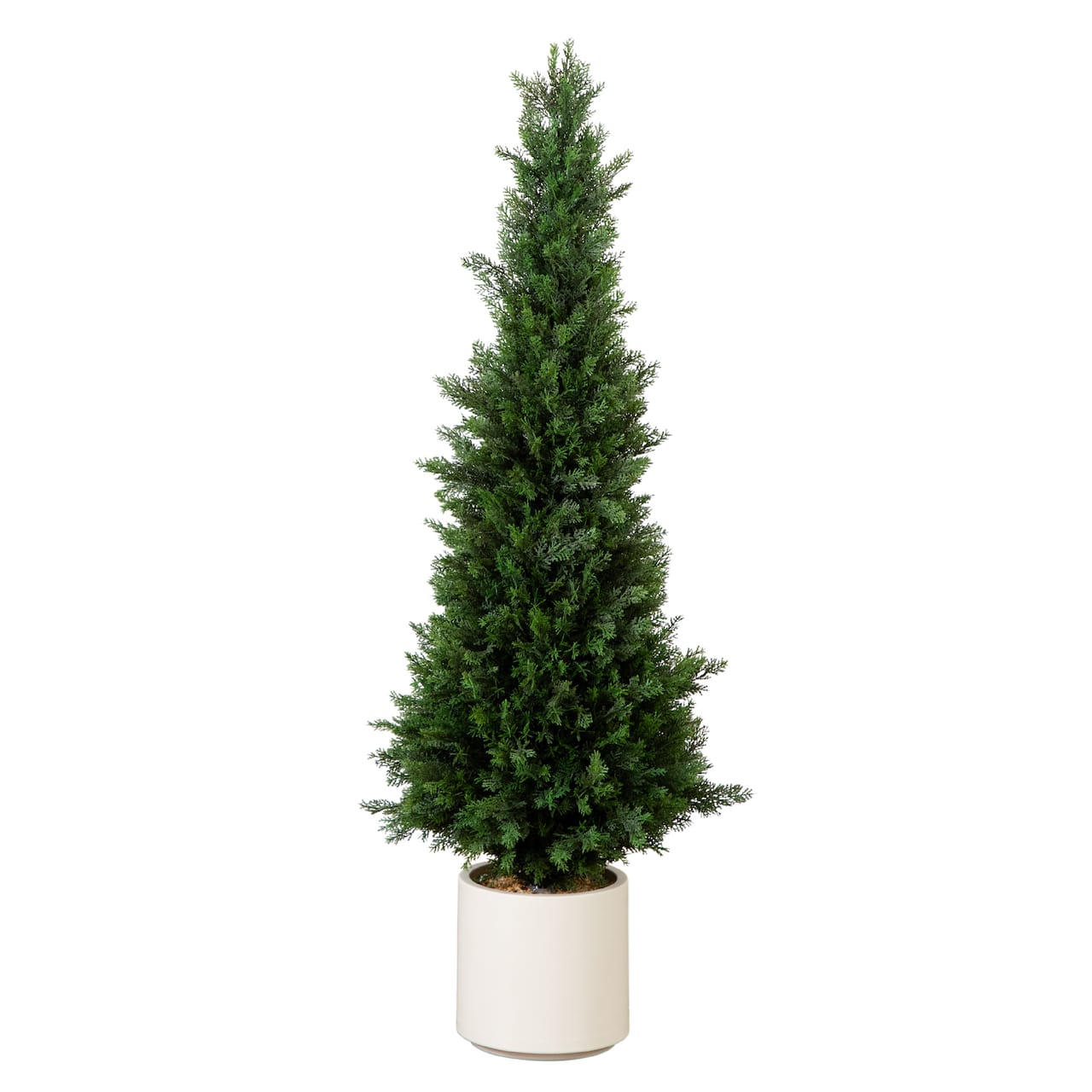 4ft. UV-Resistant Cedar Tree in White Planter